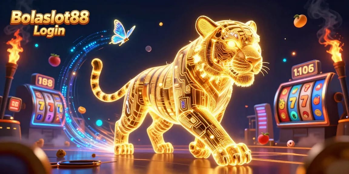 Engage in exciting gameplay at Bolaslot88 Login with vibrant slot elements and golden casino energy.