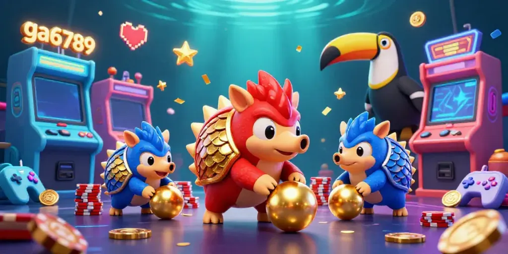 Experience thrilling gaming at ga6789 with competitive pangolins and vibrant casino elements!