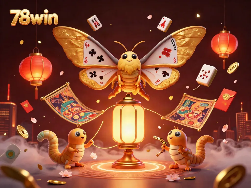 Experience thrilling games at 78win with captivating casino scenes illustrated in golden hues.