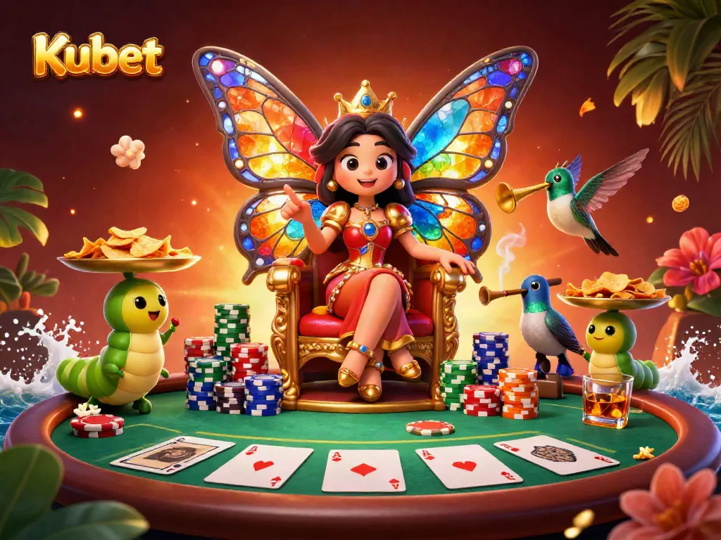 Kubet players enjoying an exciting poker scene with vibrant characters and thrilling gameplay elements