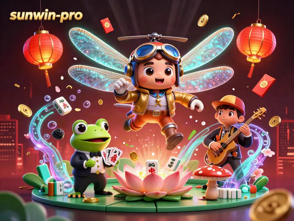 Experience thrilling action at the sunwin-pro lily pad casino with a jazz band and unique characters.