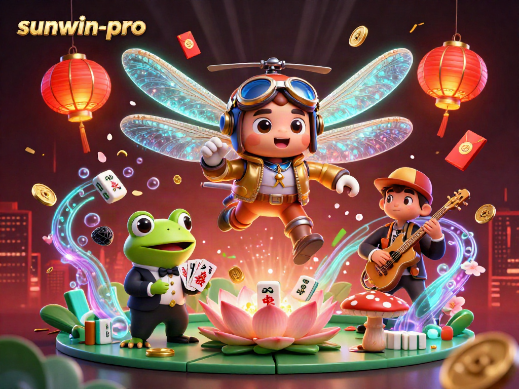 Experience thrilling action at the sunwin-pro lily pad casino with a jazz band and unique characters.