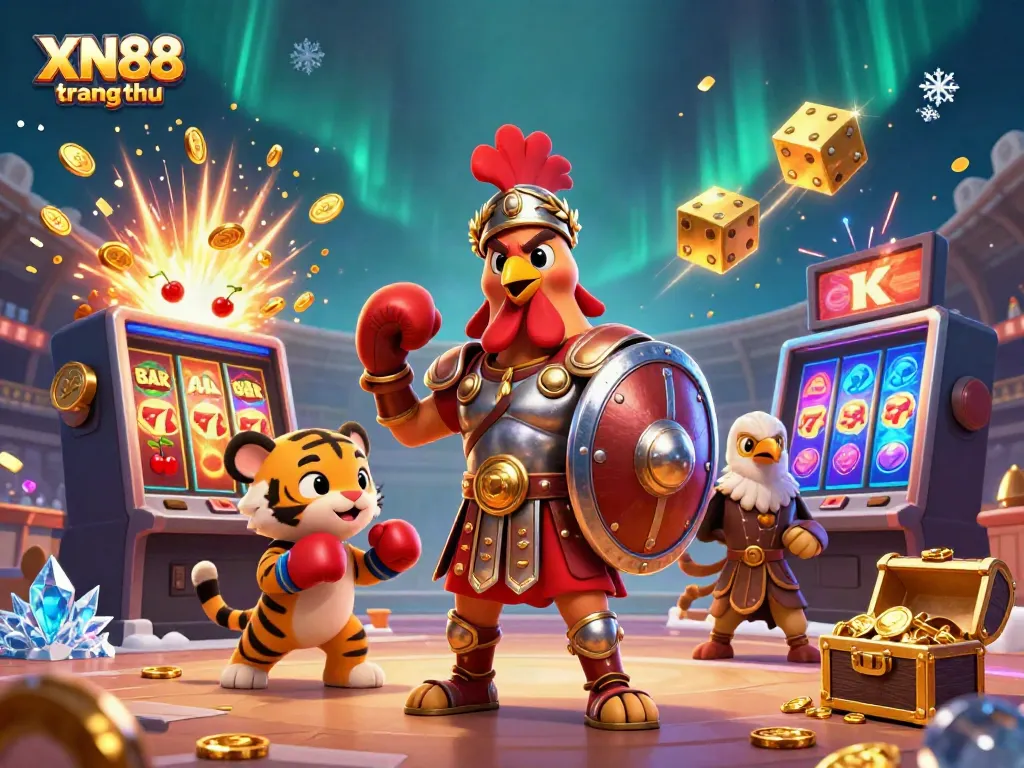 Engage in thrills at XN88 trang chủ amidst symbol-filled casino excitement and dynamic characters.