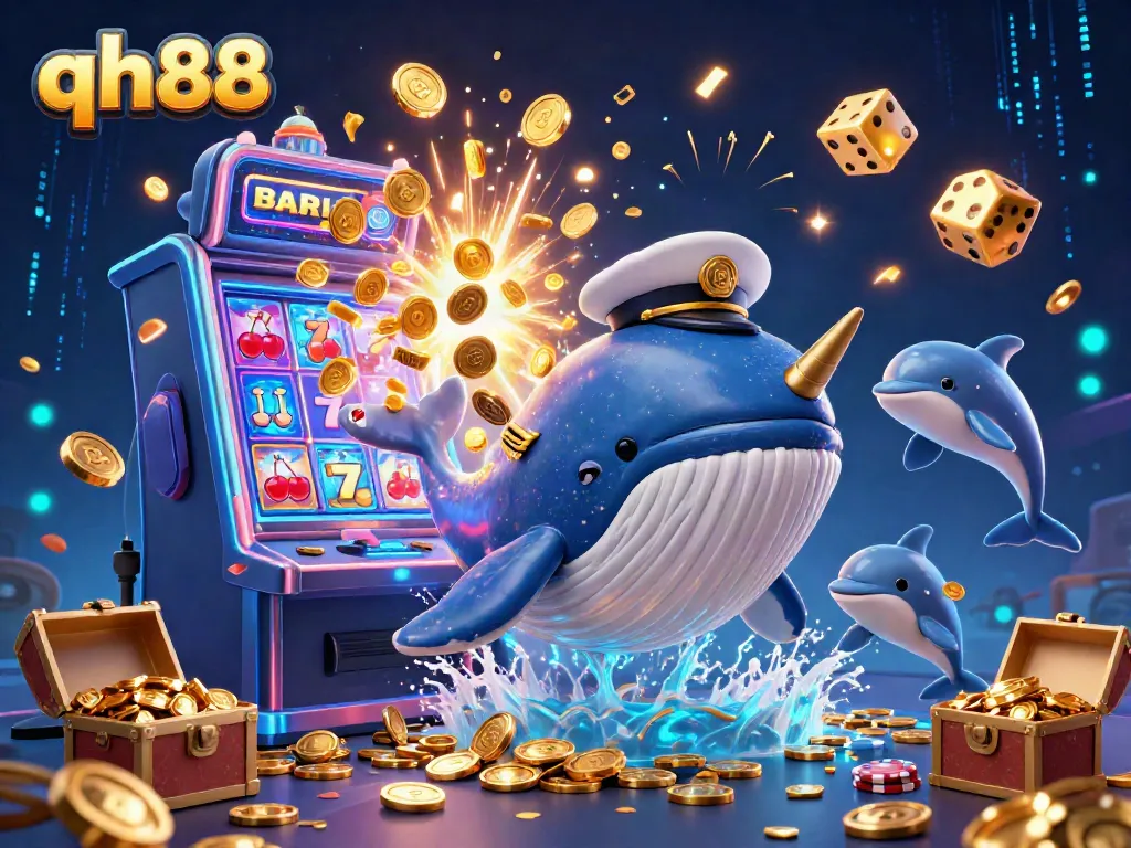Engage with qh88 by playing thrilling games alongside a giant whale and playful dolphins.