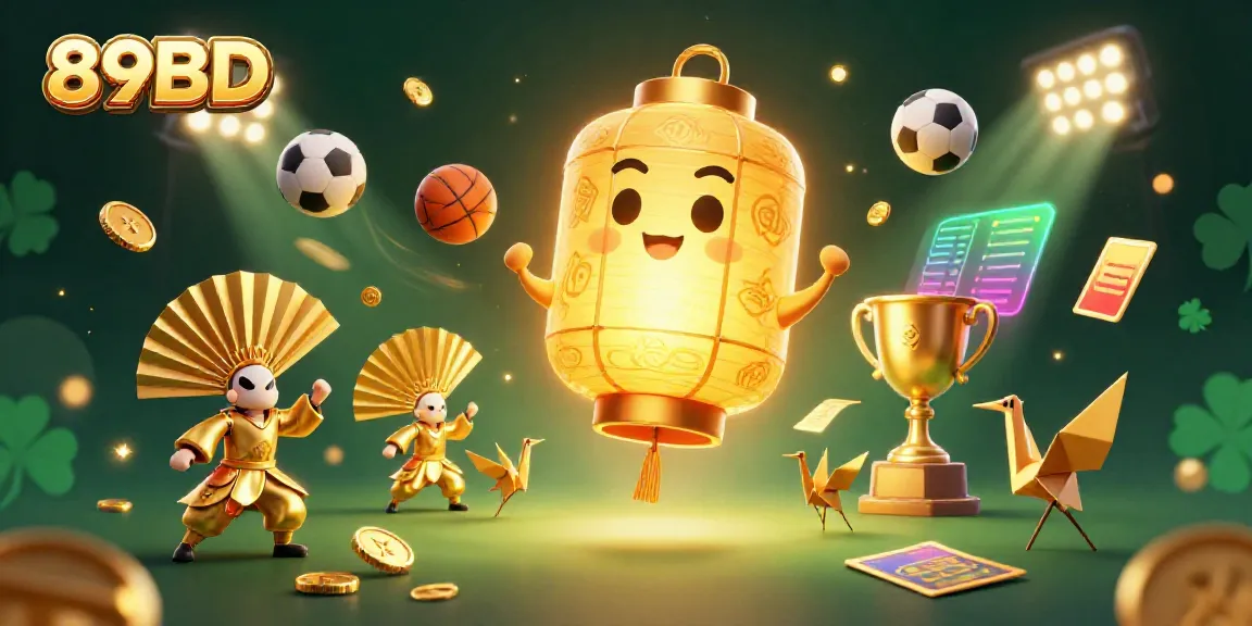 Experience vibrant gaming action with 89BD’s illuminated golden lantern spirit and dynamic sports elements.