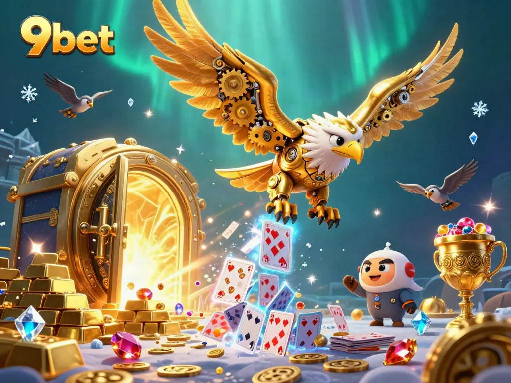 Engage in thrilling gaming adventures with the captivating 9bet cybernetic eagle amidst riches.