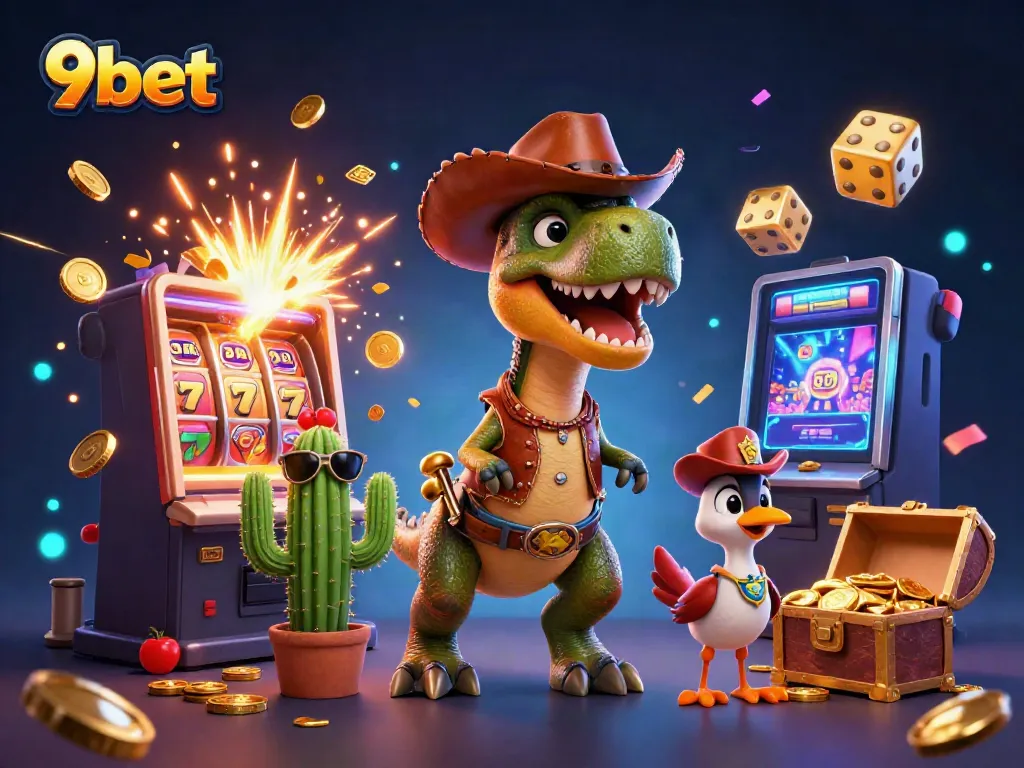 Experience thrilling slots action at 9bet with engaging characters and dazzling casino graphics.
