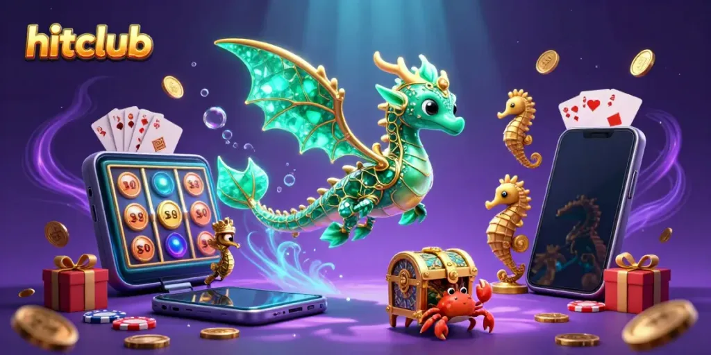Engage with hitclub's immersive slot game world, featuring vibrant visuals and magical creatures.