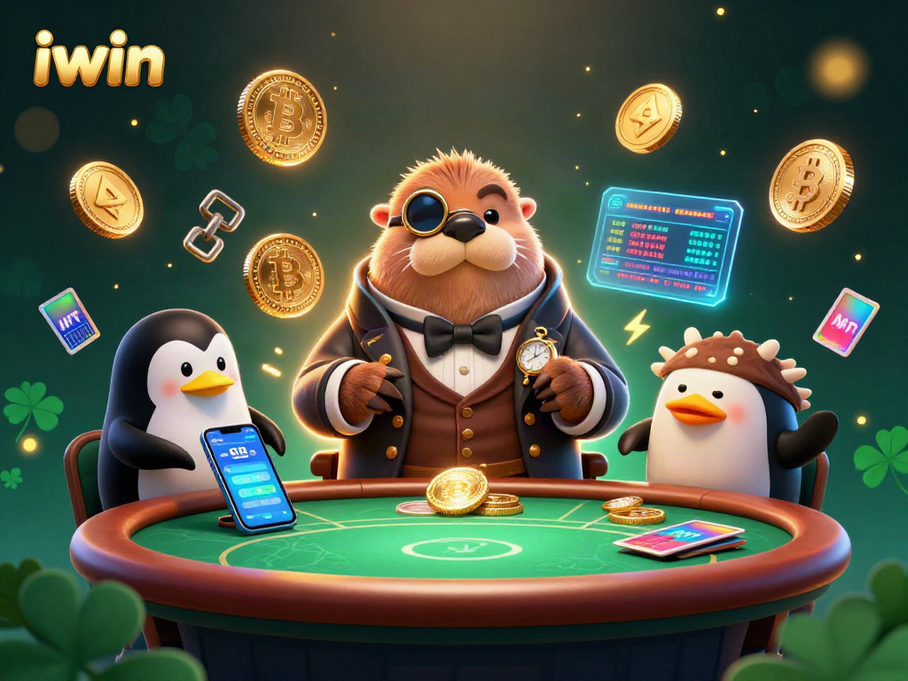 Experience the thrill of iwin gaming with engaging poker scenes featuring cartoon characters.