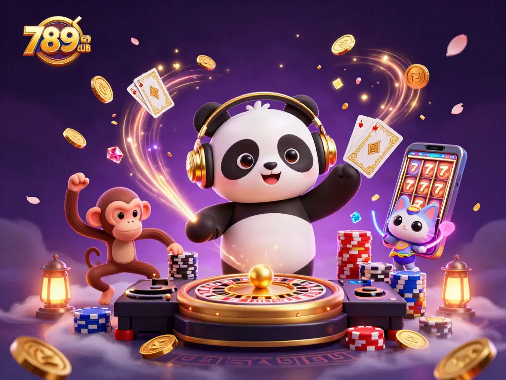 Experience 789CLUB's vibrant gaming world with a DJ panda, breakdancing monkey, and rave kitten!