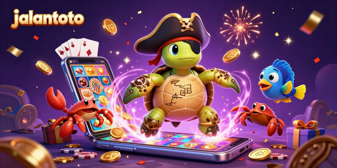 Spin the reels at jalantoto with a vibrant 3D casino scene featuring animated characters and gaming elements!