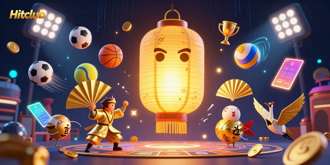 Engage in thrilling gameplay at Hitclub, featuring vibrant characters and dynamic sports elements in a captivating casino scene.