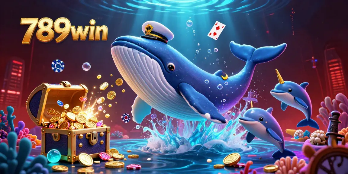 Engage in dynamic casino fun with 789win's playful dolphins, treasure chests, and vibrant underwater elements.