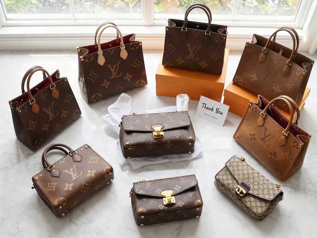 Premium replica Bags displayed elegantly for online shopping, showcasing quality and style.
