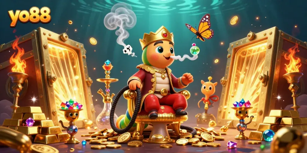 Experience winning hands in yo88's captivating 3D casino illustration featuring vibrant gaming elements.