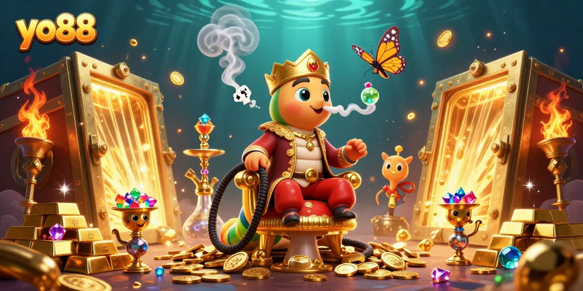 Experience winning hands in yo88's captivating 3D casino illustration featuring vibrant gaming elements.